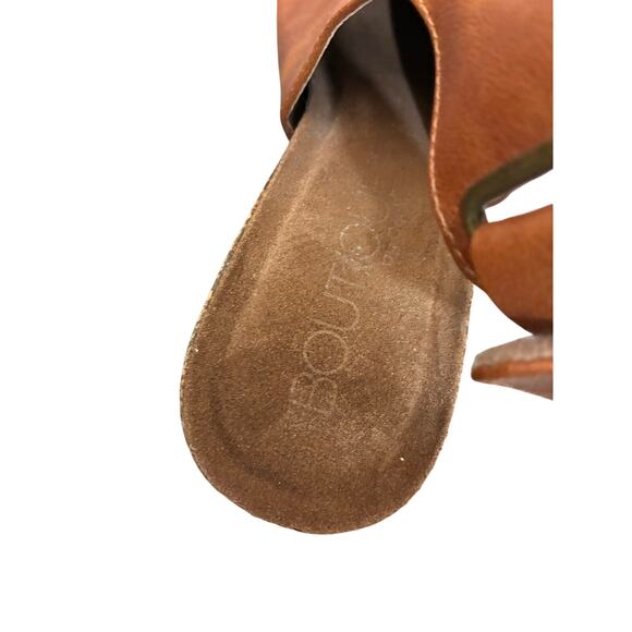 Corkys Calypso Wedge Sandal EUC Cognac Old Money Preppy Western 9 Minimalist - Picture 5 of 6